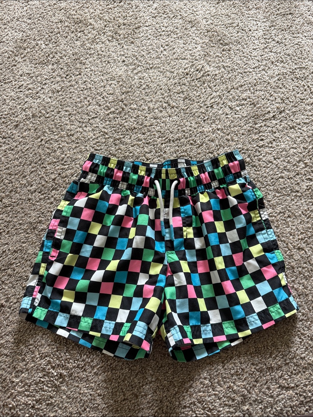 Multicolor Checkered Swim Shorts